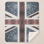 Rote blaue Glitzern unter der Flagge Rustikales UK Sherpadecke (Vorderseite)