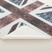 Rote blaue Glitzern unter der Flagge Rustikales UK Sherpadecke (3/4)