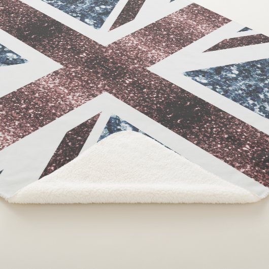 Rote blaue Glitzern unter der Flagge Rustikales UK Sherpadecke (3/4)