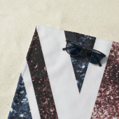 Rote blaue Glitzern unter der Flagge Rustikales UK Strandtuch (Beispiel)