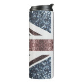 Rote blaue Glitzern unter der Flagge Rustikales UK Thermosbecher (Nach links gedreht)