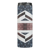 Rote blaue Glitzern unter der Flagge Rustikales UK Thermosbecher (Rückseite)