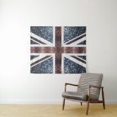 Rote blaue Glitzern unter der Flagge Rustikales UK Wandteppich (Beispiel (Horizontal))