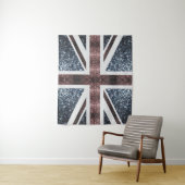 Rote blaue Glitzern unter der Flagge Rustikales UK Wandteppich (Beispiel)
