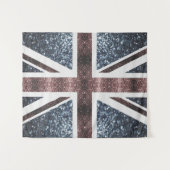 Rote blaue Glitzern unter der Flagge Rustikales UK Wandteppich (Vorderseite (Horizontal))