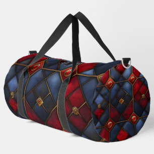 ROTE BLAUE GOLD DIAMOND MOSAIC PATTERS DUFFLE BAG