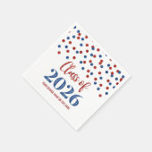 Rote Blaue Konfetti-Abschlussklasse 2026 Serviette (Ecke)