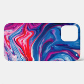 Rote blaue Marmortextur Case-Mate iPhone Hülle (Rückseite (Horizontal))