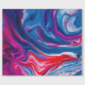 Rote blaue Marmortextur Geschenkpapier (Flach)