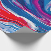 Rote blaue Marmortextur Geschenkpapier (Ecke)