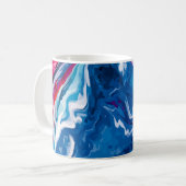 Rote blaue Marmortextur Kaffeetasse (Vorderseite Links)