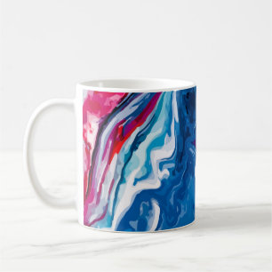 Rote blaue Marmortextur Kaffeetasse