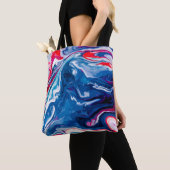 Rote blaue Marmortextur Tasche (Von Nahem)