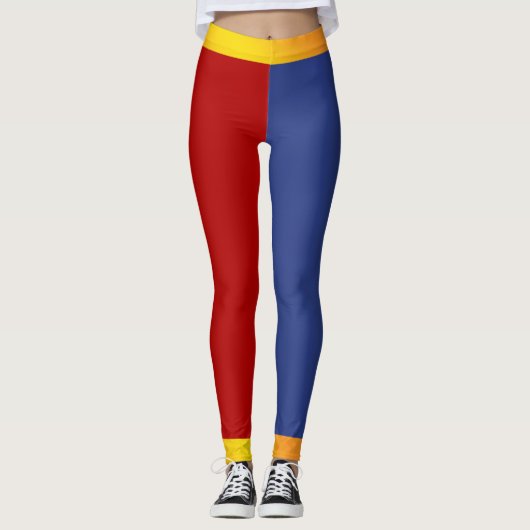Rote Blaue Orange Leggings (Vorderseite)