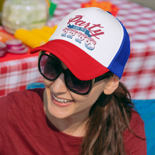 Rote Blaue Party wie 1776 4. Juli Truckerkappe