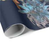 ROTE BLAUE POINSETTIAS, CHRISTMAS STARTEN IN GLITZ GESCHENKPAPIER (Rolleneckpunkt)