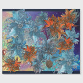 ROTE BLAUE POINSETTIAS, CHRISTMAS STARTEN IN GLITZ GESCHENKPAPIER (Flach)