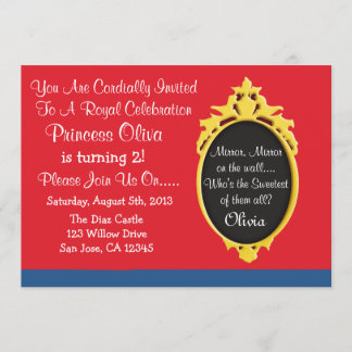 Rote blaue Prinzessin Party Einladung