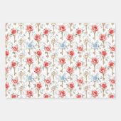 Rote Blaue Rosen Schlüssel Junggesellinnenabschied Geschenkpapier Set (Vorderseite 2)