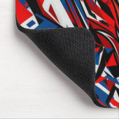 Rote Blaue Schwarze Abstrakte Rennflammen Mousepad (Ecke)