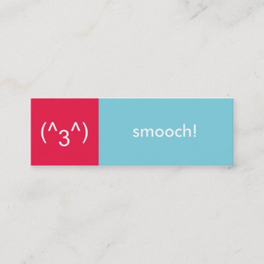 rote, blaue Smooch-Emoticons auf der Karte spiegel (Vorderseite)