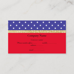 ROTE BLAUE STAR BOW BUSINESS CARD GOLD VISITENKARTE