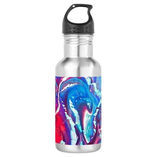 Rote blaue Strudel-Wasser-Flasche Edelstahlflasche (Vorderseite)