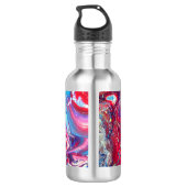 Rote blaue Strudel-Wasser-Flasche Edelstahlflasche (Rückseite)