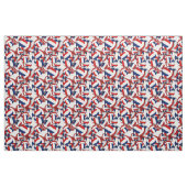 rote blaue Teamfarben Volleybälle Muster Stoff (Yard (91,4 cm))