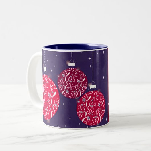 Rote/blaue Tochter-Tasse des Zweifarbige Tasse (Vorderseite Links)