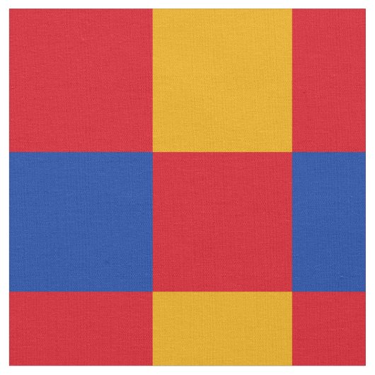 Rote, blaue und gelbe Schachbrettmuster Stoff (Nahaufnahme)