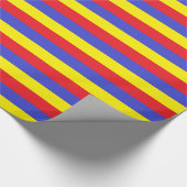 Rote, blaue und gelbe Streifen Geschenkpapier (Ecke)