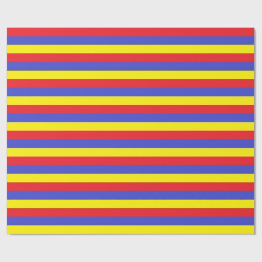 Rote, blaue und gelbe Streifen Geschenkpapier (Flach)