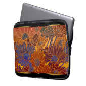 Rote Blaue Und Orangefarbene Blumen Laptopschutzhülle (Vorderseite Links)