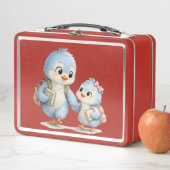 Rote Blaue Vogel-Geschwister Lunchbox (Beispiel)