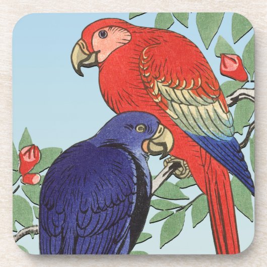 ROTE BLAUENTEILE GETRÄNKEUNTERSETZER (Vorderseite)