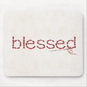 rote BLESSED-Textnachricht mit Nadel Mousepad (Vorne)