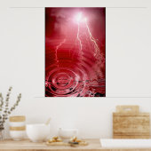 rote Blitzdruck Poster (Küche)