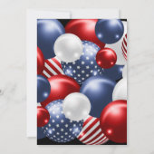 ROTE BLUE BLACK PATRIOTIC BALLOON INVITATION EINLADUNG (Rückseite)