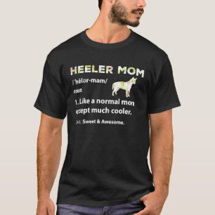 Rote Blue Heeler-Mutter Blumenprint Australischer T-Shirt