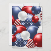 ROTE BLUE SILVER PATRIOTISCHE BALLOON-EINLADUNG EINLADUNG (Rückseite)