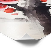 Rote blühende Blume Fotodruck (Ecke)