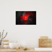 Rote blühende Kakteen, Wüstenposter Poster (Küche)