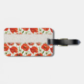 Rote blühende Mohnblume Gepäckanhänger (Rückseite horizontal)