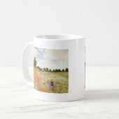 Rote blühende Mohnblumen - Claude Monet Kaffeetasse (Vorderseite Links)