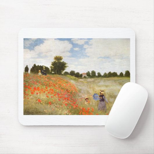 Rote blühende Mohnblumen - Claude Monet Mousepad (Mit Mouse)