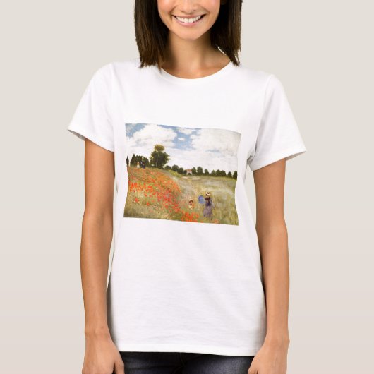 Rote blühende Mohnblumen - Claude Monet T-Shirt (Vorderseite)