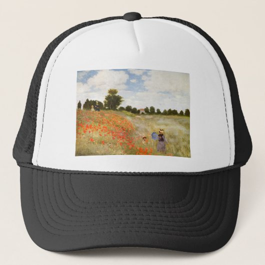 Rote blühende Mohnblumen - Claude Monet Truckerkappe (Vorderseite)
