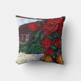 Rote Blume 16" x 16" Kissen