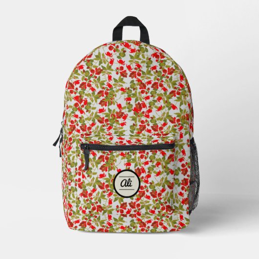 Rote Blume 2 Bedruckter Rucksack (Vorderseite)
